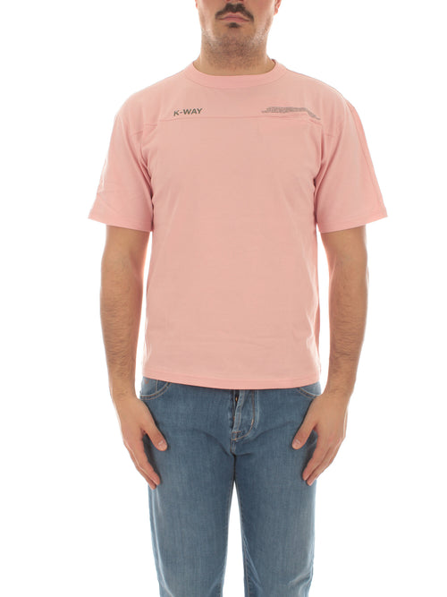 K-Way FANTOME T-shirt da uomo pink powder/green