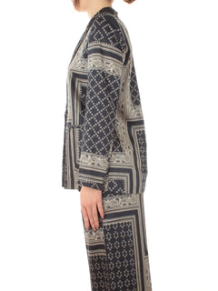 Emme Marella Sampang blazer da donna fantasia stampa foulard blu notte