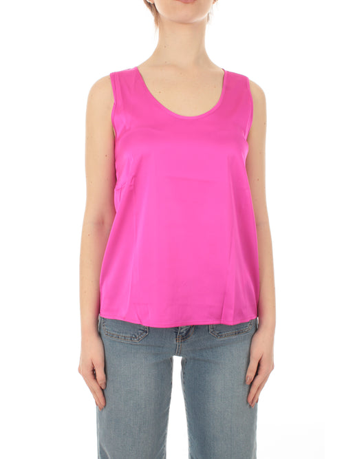 Emme Marella Wolf top in raso stretch da donna fuxia