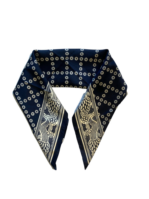 Emme Marella FARAONE foulard in twill stampato da donna stampa bandana blu/panna