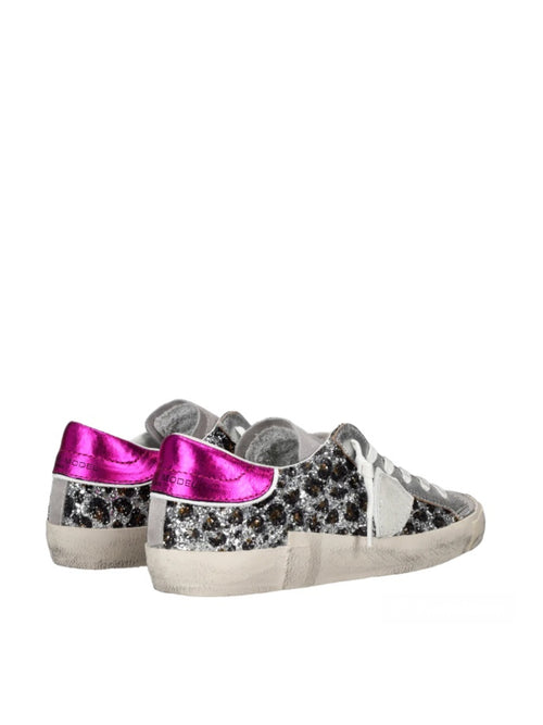 Philippe Model PRLD GLM Paris low sneaker da donna argent/fucsia