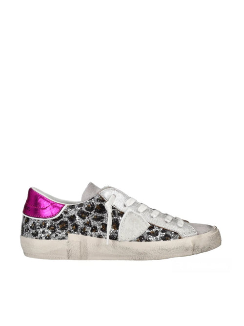 Philippe Model PRLD GLM Paris low sneaker da donna argent/fucsia