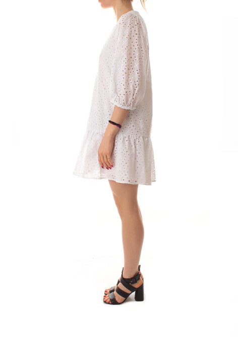 Emme Marella NARD abito con pizzo sangallo da donna bianco