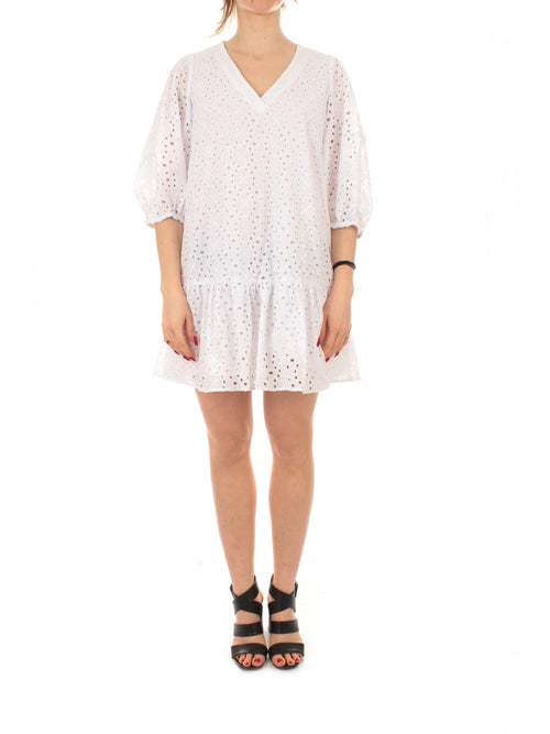 Emme Marella NARD abito con pizzo sangallo da donna bianco