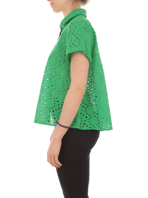 Emme Marella TIRO camicia in sangallo da donna verde smeraldo