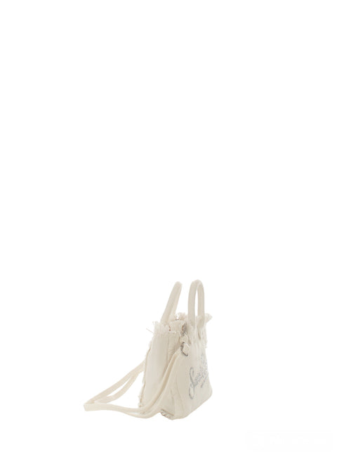Mc2 Saint Barth Vanity Mini borsa in canvas da donna 01 strass bianco