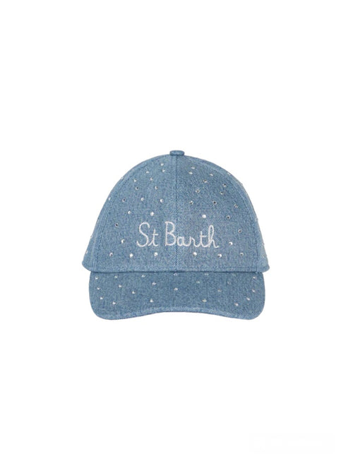 Mc2 Saint Barth DAVIS W cappello con visiera da donna DENIM STRASS AR EMB