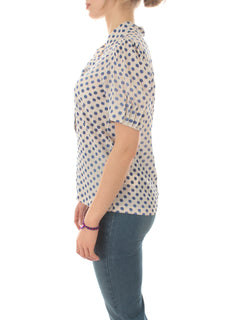 Iblues ABRO camicia stampata da donna avorio pois azzurri