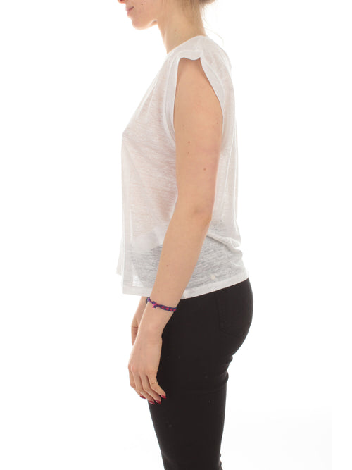 Iblues ASTRID top in lino da donna bianco