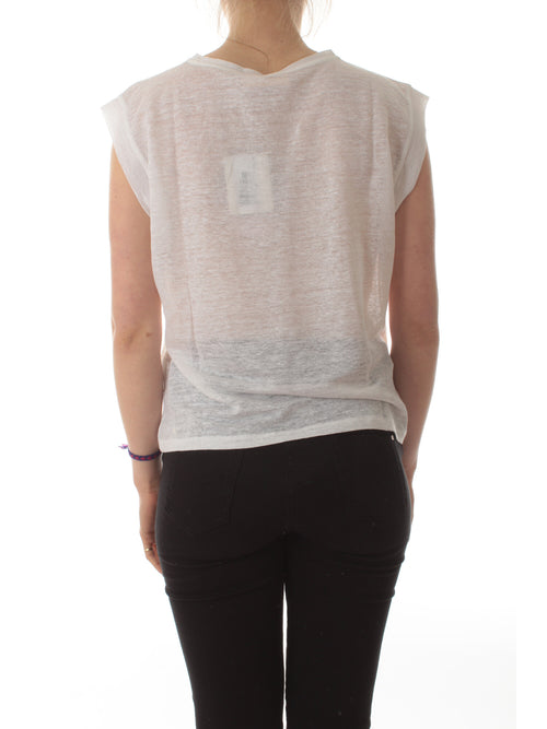 Iblues ASTRID top in lino da donna bianco