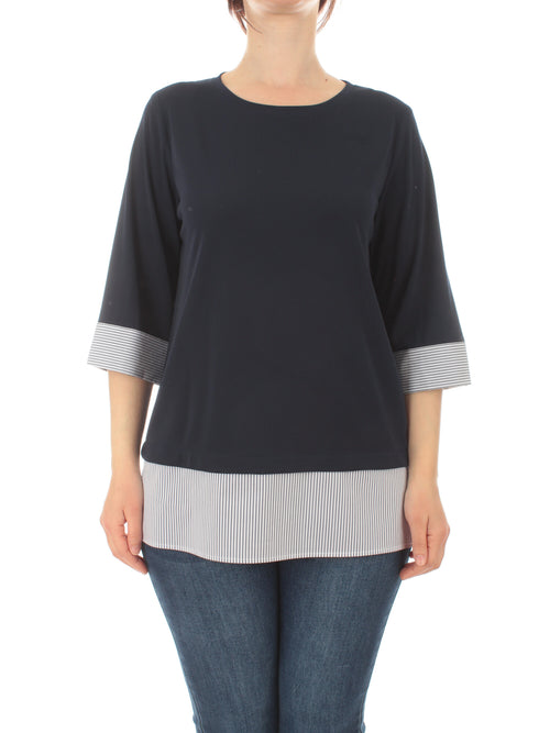 Gaia Life blusa con inserti a righe da donna blu