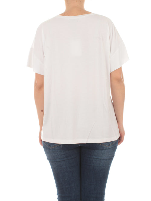 Gigliorosso T-shirt in jersey e crêpe da donna sabbia