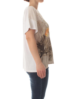 Gigliorosso T-shirt in jersey e crêpe da donna sabbia