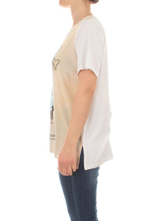Gigliorosso T-shirt con strass da donna sabbia