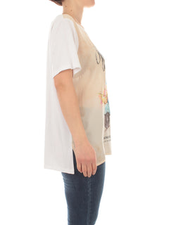 Gigliorosso T-shirt con strass da donna sabbia