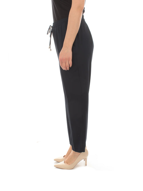 Gaia Life pantalone ampio in georgette leggera da donna blu navy