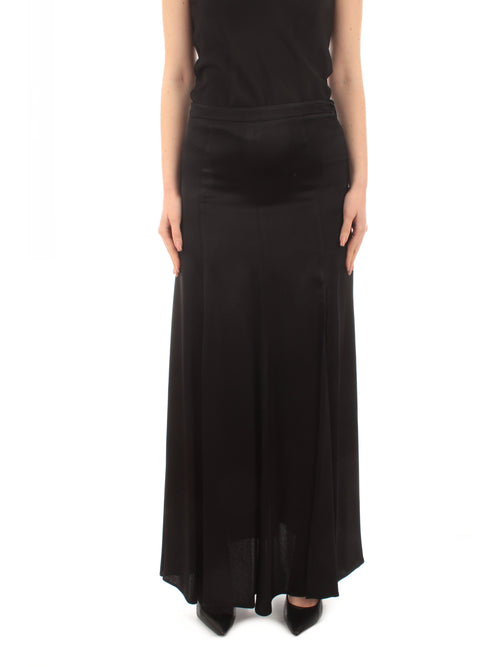 Twinset gonna lunga in raso da donna nero