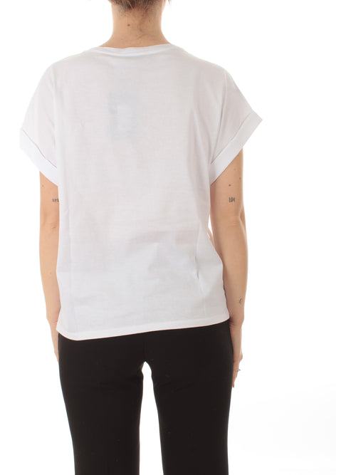 Twinset T-shirt con accessorio Oval T da donna bianco ottico