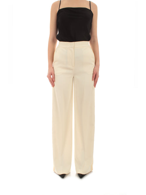 Twinset pantalone a palazzo in poliestere riciclato da donna neve