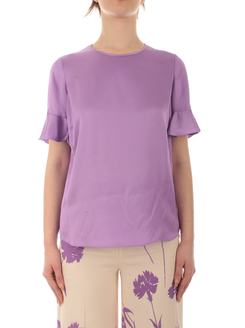 Twinset blusa in raso con volant da donna giacinto