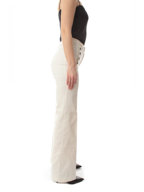 Twinset jeans flare con bottoni décor da donna bianco