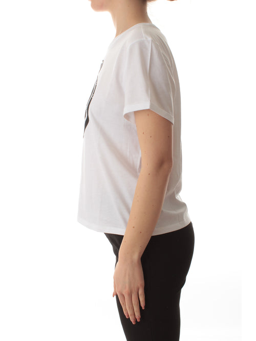 Twinset T-shirt con stampa e logo da donna bianco ottico