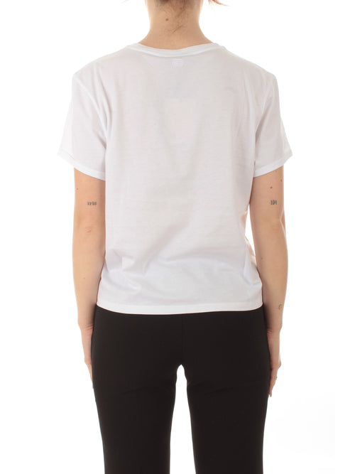 Twinset T-shirt con stampa e logo da donna bianco ottico