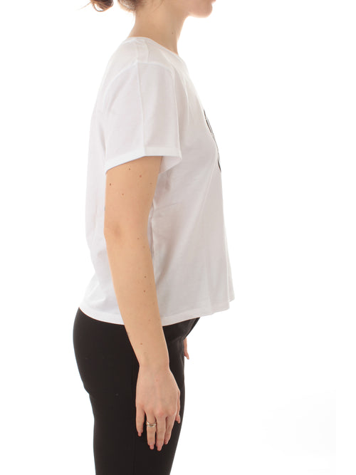 Twinset T-shirt con stampa e logo da donna bianco ottico