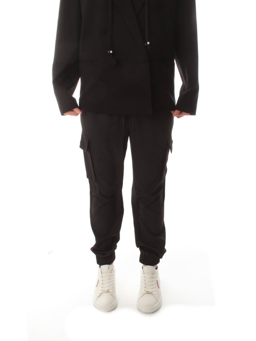 Twinset Actitude joggers in crêpe de Chine da donna nero