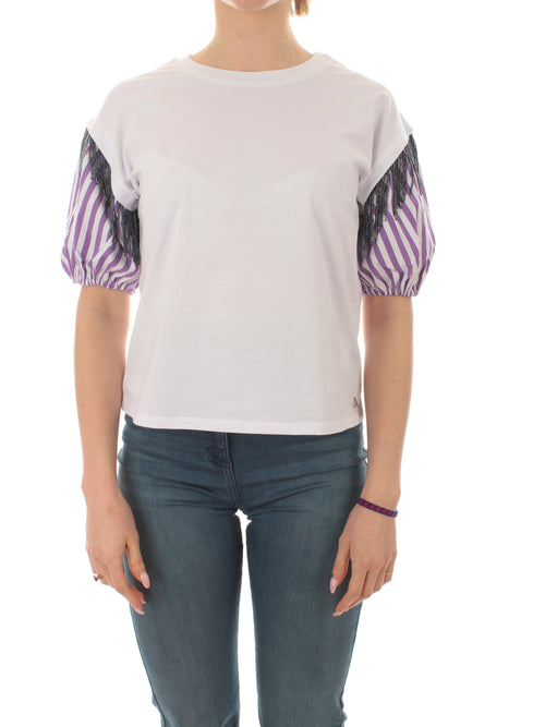 Twinset Actitude T-shirt con cotone organico da donna sparkling grape/papers