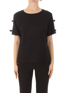 Twinset Actitude T-shirt regular con fiocchetti da donna nero