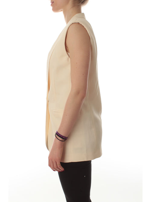 Twinset gilet in misto lino da donna parchment