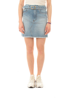 Twinset minigonna in jeans con cintura Ovalt T da donna denim