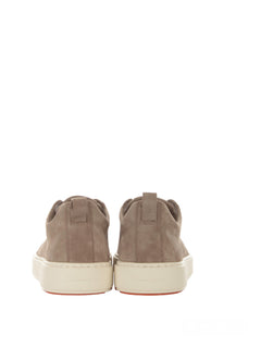 Santoni sneaker slip-on da uomo in suede brown