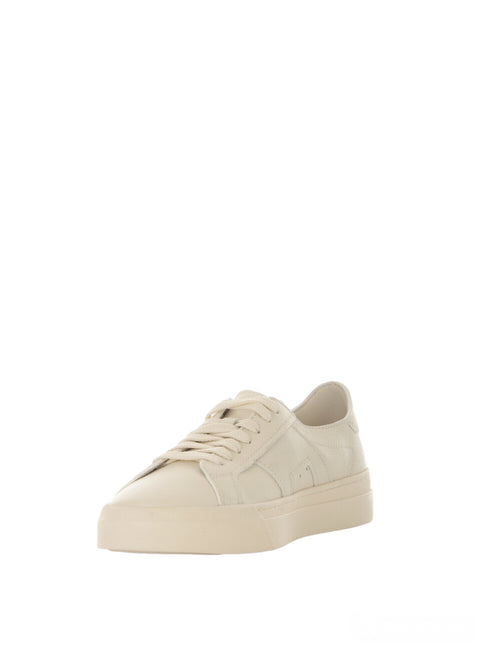 Santoni double buckle sneaker da uomo in pelle martellata white