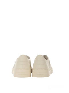 Santoni double buckle sneaker da uomo in pelle martellata white