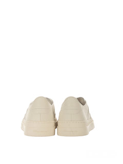 Santoni double buckle sneaker da uomo in pelle martellata white