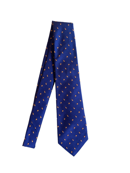 Kiton cravatta in seta da uomo indaco stampa cashmere