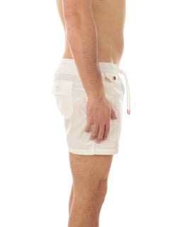 Kiton boxer mare in microfibra da uomo bianco