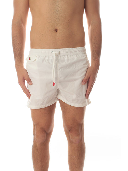 Kiton boxer mare in microfibra da uomo bianco