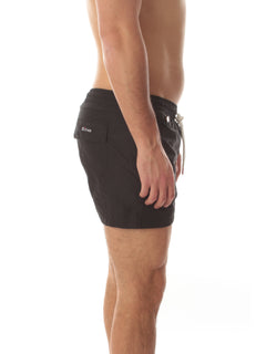 Kiton boxer mare in microfibra da uomo nero