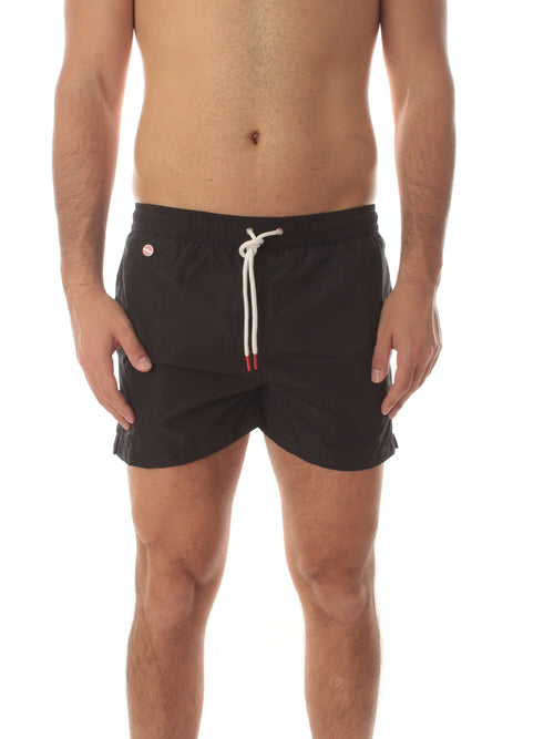 Kiton boxer mare in microfibra da uomo nero