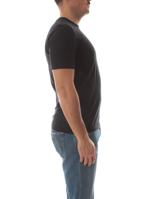 Kired T-shirt KISS in crêpe di cotone da uomo blu navy