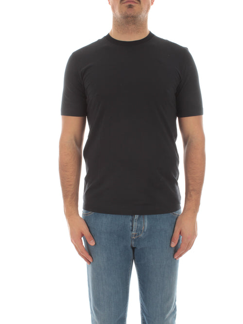 Kired T-shirt KISS in crêpe di cotone da uomo blu navy