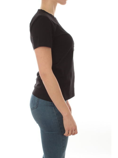 Patrizia Pepe T-shirt con logo Fly da donna nero