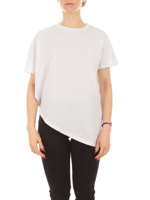 Patrizia Pepe T-shirt asimmetrica da donna bianco ottico