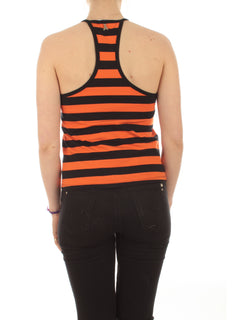 Patrizia Pepe top a righe da donna black/orange stripes