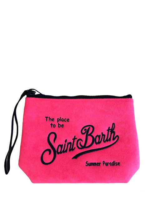 Mc2 Saint Barth ALINE SPONGE pochette in spugna TERRY 25 EMB rosa fluo da uomo