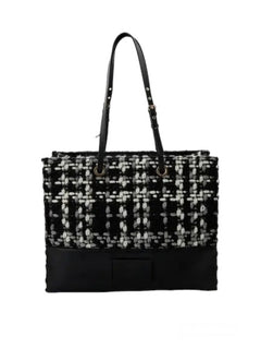 Patrizia Pepe hobo bag in misto pelle e lana da donna black fantasy