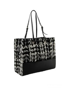 Patrizia Pepe hobo bag in misto pelle e lana da donna black fantasy